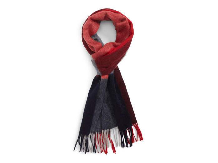 A fringed cashmere scarf