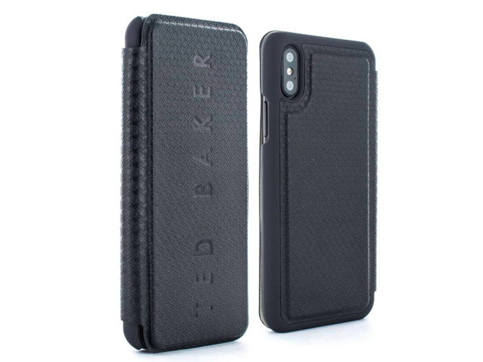 A leather folio phone case