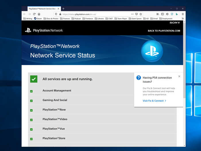 Check to see if the PlayStation Network is online