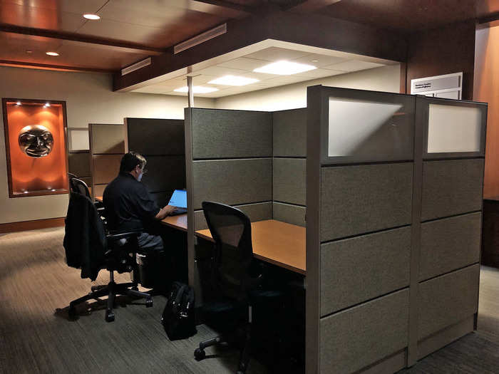 ... and there were amenities like cubicles for people who needed a desk ...