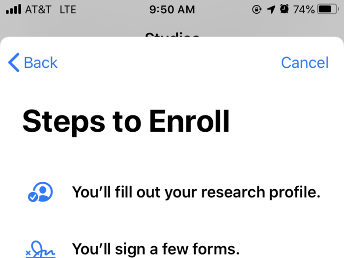 Before enrolling, Apple collects users