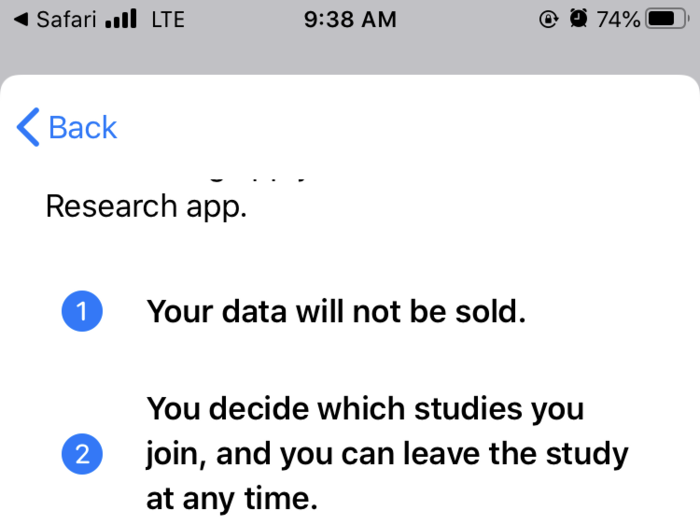 Apple is quick to reassure would-be participants that the studies keep their information confidential, along with other privacy disclaimers.