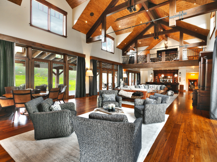 Its interior features hand-planed hickory flooring ...