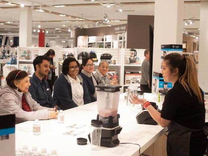 As part of its focus on experiential retail, the concept store includes various tutorials and "lifestyle workshops" on everything from cooking tool demonstrations to beauty tips.