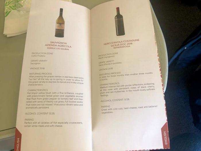 I flipped through the wine list ...