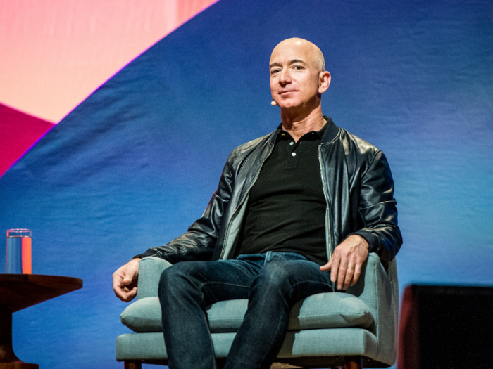 By 2018, The New York Times called Bezos a style icon, describing him as a "muscled-up, black-polo-shirt-and-shades digi-stud."