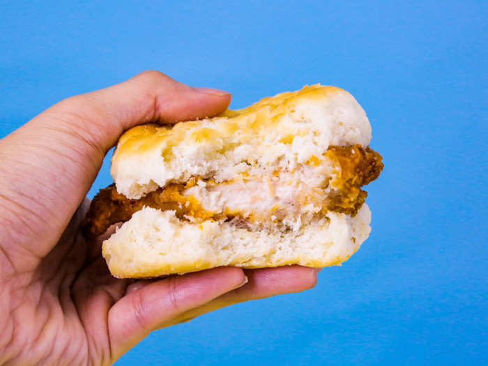 Yes, the chicken is crunchy, juicy, and real. But the real highlight here is the decadent maple butter, which brings biscuit and chicken together better than couple