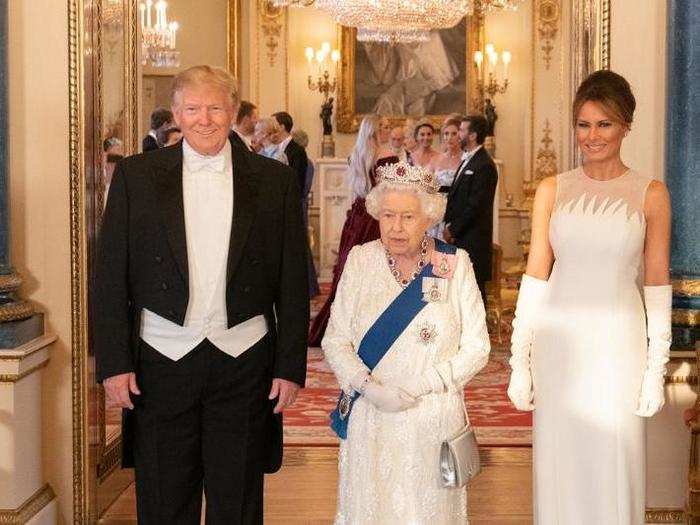 June 3: The Trumps pose for photos with Britain