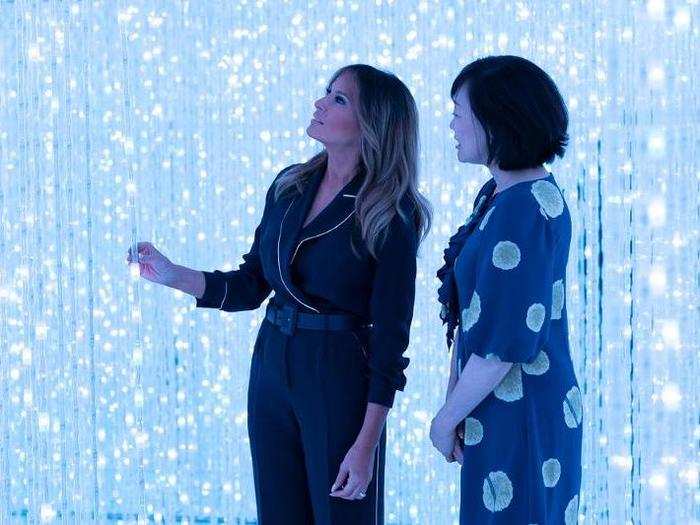 May 25: Melania Trump marvels at an installation at the Mori Building Digital Art Museum in Tokyo during a visit with Japan