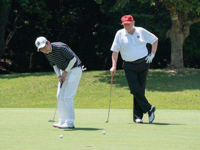 May 25: Trump plays golf with Japan