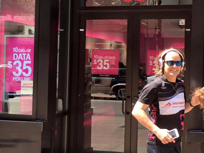 Legere ran on the UMass track team, and has continued to run through his tenure at T-Mobile. He