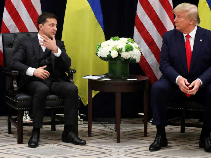 Trump was accused of withholding $400 million in military aid unless Ukraine investigated former Vice President Joe Biden and his son Hunter for corruption. The two leaders happened to meet at the UN on September 25.