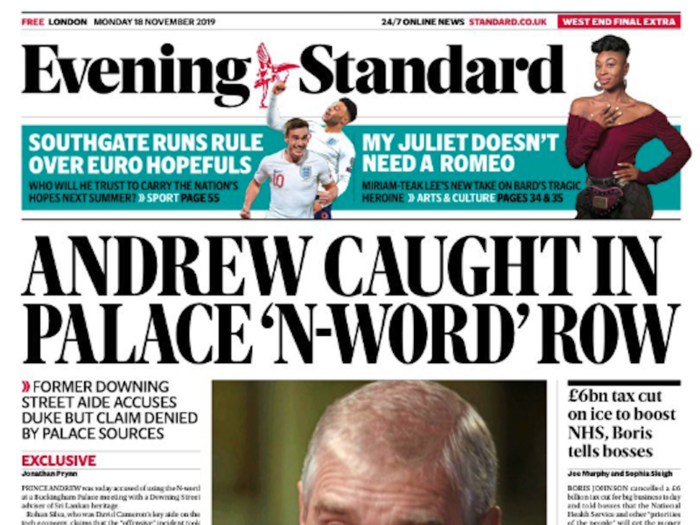 Amid the interview backlash, a new allegation came to light from a former aide to David Cameron, who said he heard Prince Andrew use the N-word in 2012.