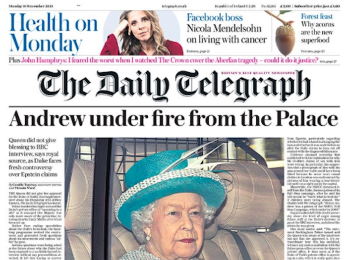 Palace insiders told The Telegraph that the Queen did not give her approval for the interview.