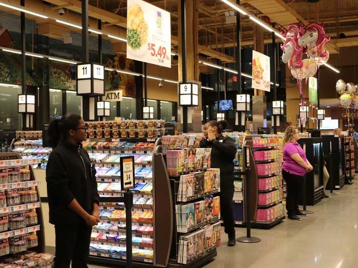 The checkout area at Wegmans looked more traditional than the one at Trader Joe