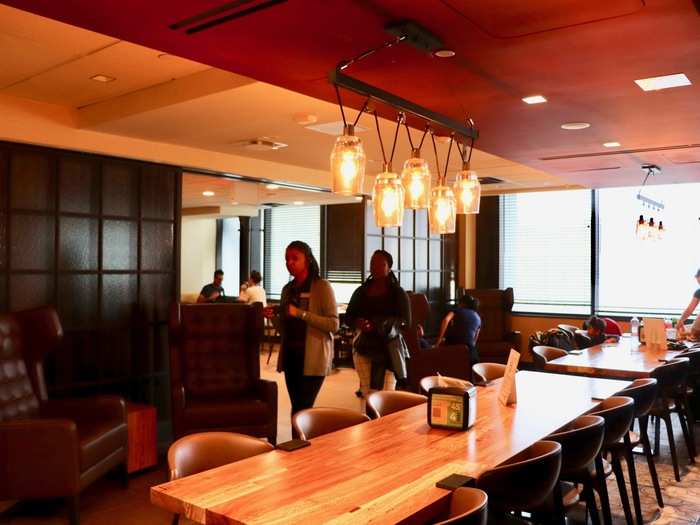 And an entire sitting area upstairs that let customers eat their purchases in comfort, away from the rest of the store. Up here, there was also a bar that was open during certain hours of the day.