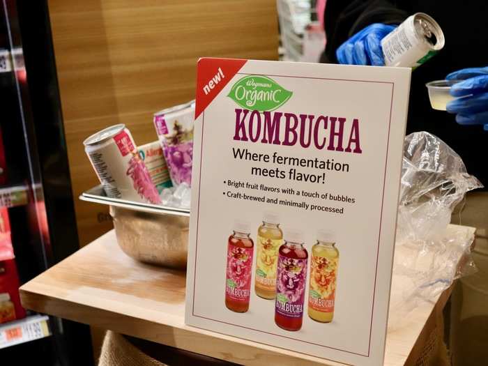 There was even a little testing station for us to try some of the Wegmans Kombucha in the store.