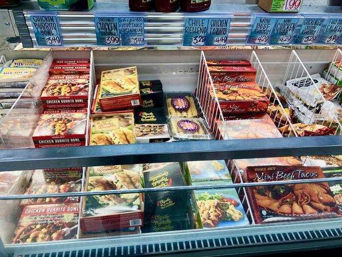 For meals, there was a plethora of yummy-looking options in the frozen section ...