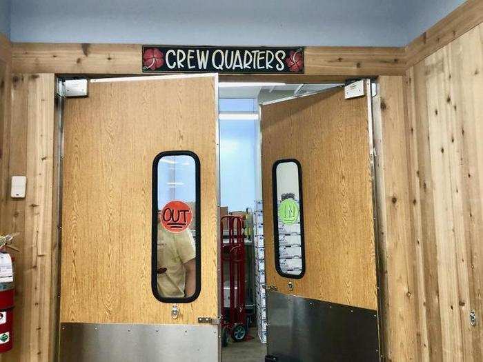 And instead of a classic "Employees Only" sign, we found a section labeled "Crew Quarters."