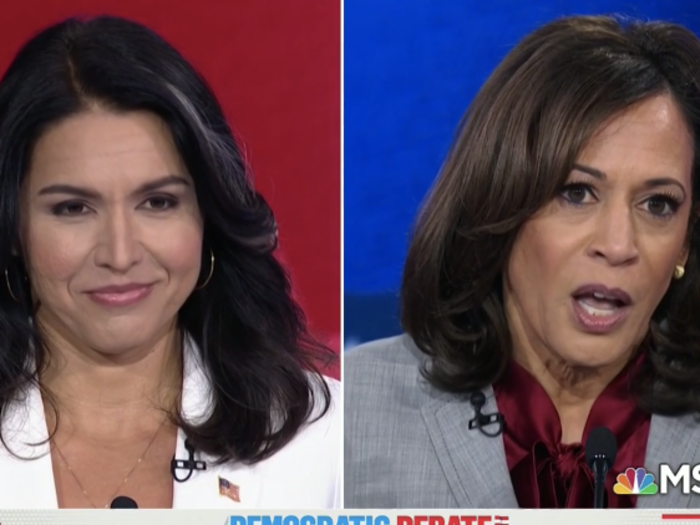 Rep. Tulsi Gabbard and Sen. Kamala Harris sparred and traded criticisms of each other.