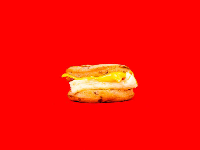 BACON EGG AND CHEESE MCGRIDDLE, $4.19 — The sweet and sticky McGriddle needs a strong salty beast to bring out the best in it.