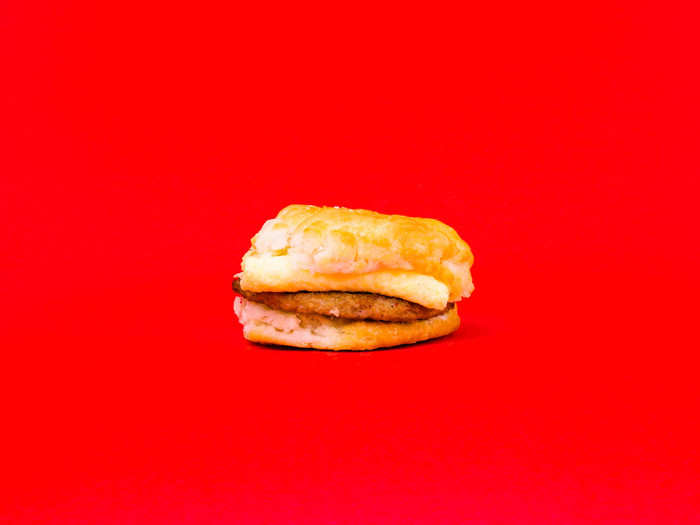 SAUSAGE BISCUIT WITH EGG, $3.99 — When McDonald