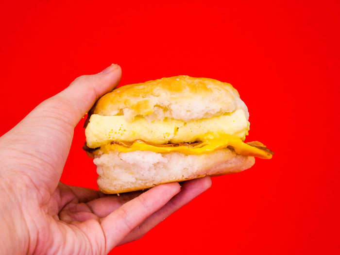 The biscuit, egg, and cheese are a power trio but lack the savory kick they need to punch it up a level.