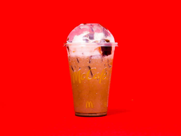 ICED MOCHA, $2.99 — Of all the drinks in this lineup, the iced mocha does the best job at pretending to be fancy.