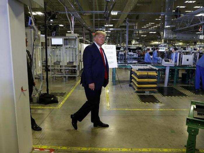 President Trump had a chance to walk around the factory floor.