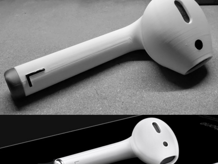 His AirPod speaker includes even the smallest details of Apple