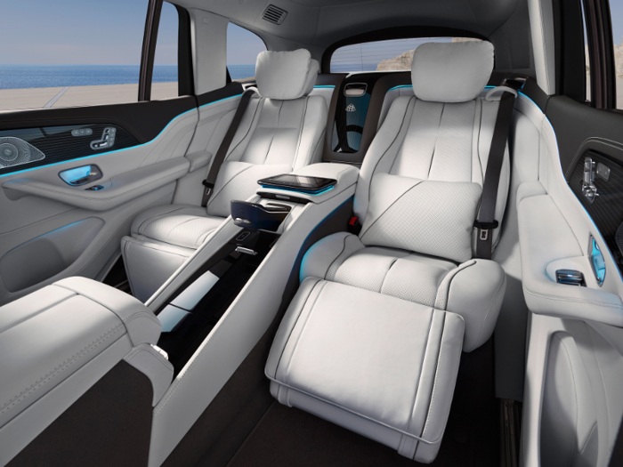 The two outer rear seats can turn into reclining seats for naps or a more relaxed ride.