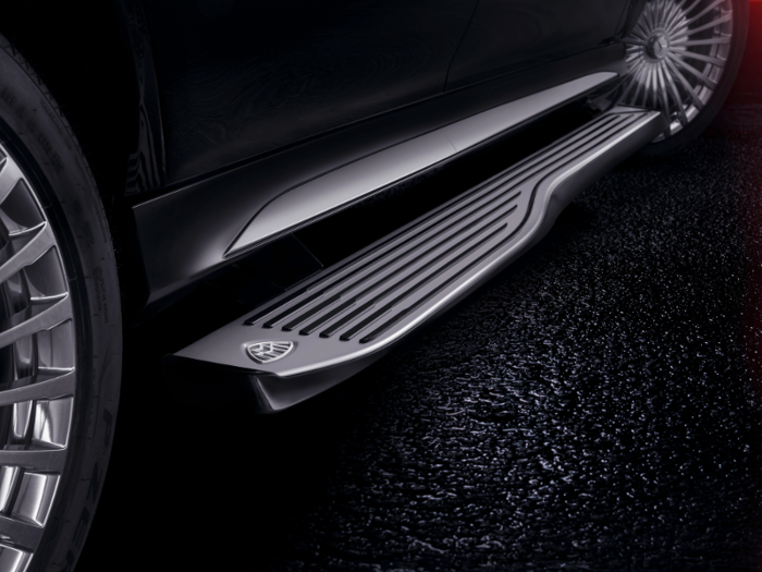 The running boards are electronically controlled, automatically appearing within a second when the rear doors open.