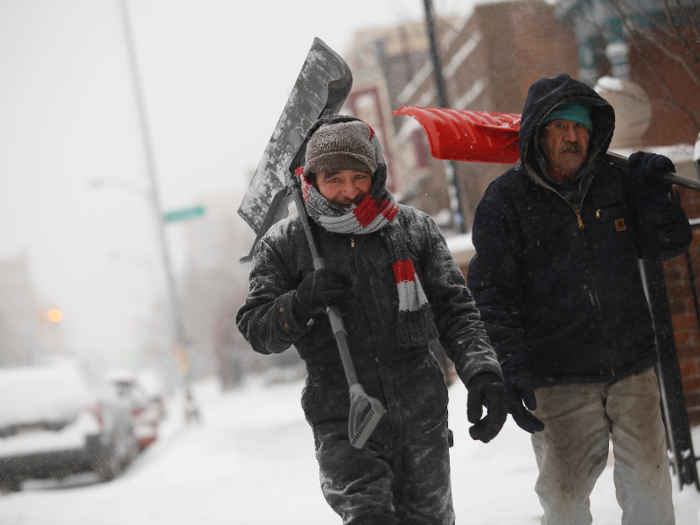 Detroit, Michigan, gets about 43 inches of snow each winter, and temperatures usually sit between 20 and 35 degrees Fahrenheit. But its winters are truly tough because of the lack of sunshine. It averages 59 days of heavy cloud every winter.