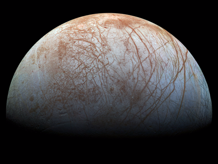 The first ocean world, Europa, is an icy moon of Jupiter.