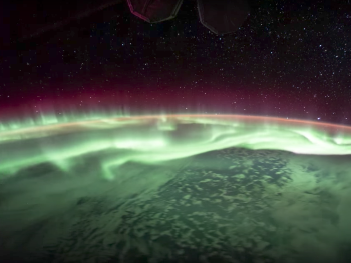 ISS residents can see the same phenomenon on the other side of the globe — the aurora australis.