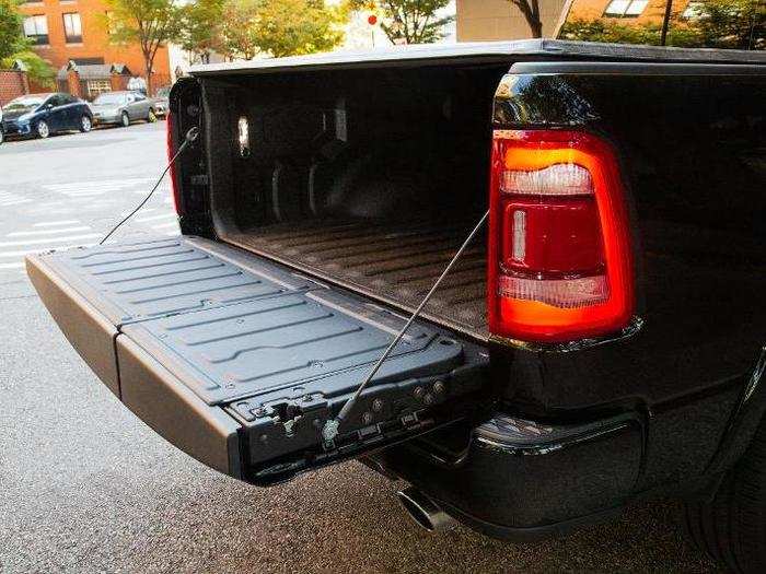 The tailgate is powered and can be operated remotely using the key fob.