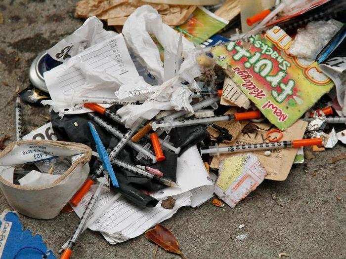 Parts of downtown San Francisco are now littered with used needles, trash, and human poop.