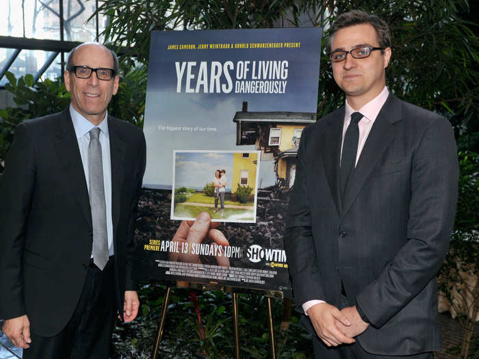 In 2014, Hayes did some reporting outside of his show for two episodes of a nine-part series about global warming called "Years of Living Dangerously."