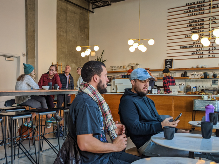 At about 11:00 a.m. on a Thursday, Form & Function was buzzing with a crowd of stylish young people swathed in cozy sweaters and fleece, beanies, and boots. Even the baristas wore beanies.