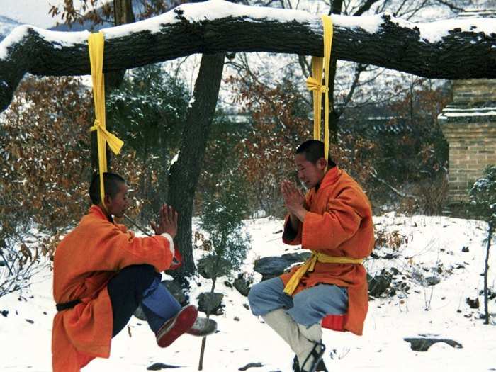 Although some monks continue with traditional methods, like hanging by their necks from trees, or licking hot shovels.