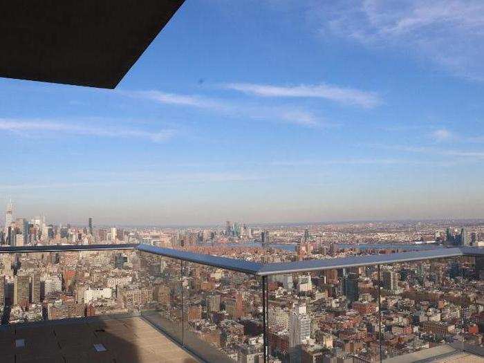 Outside on the terrace, the view of the city stretches for miles.