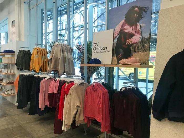 For the New York store, the team focused on spotlighting layering pieces for the chillier temperatures as we move into winter, the Outdoor Voices spokesperson said.