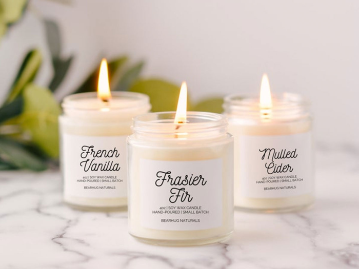 A set of hand-poured candles