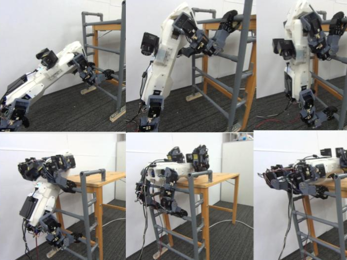 The robot was specifically programmed to climb the ladder used in the demonstration video, but researchers plan to teach it to climb a ladder of any dimensions.