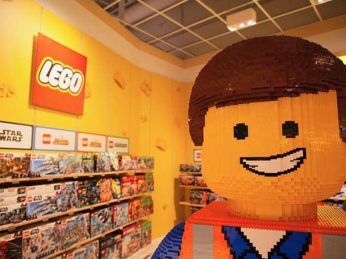 The Lego section featured a massive Lego man made from smaller Lego pieces.