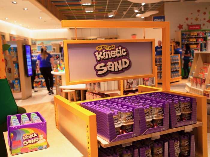 We started near the front of the store, which had a station devoted to Kinetic Sand.