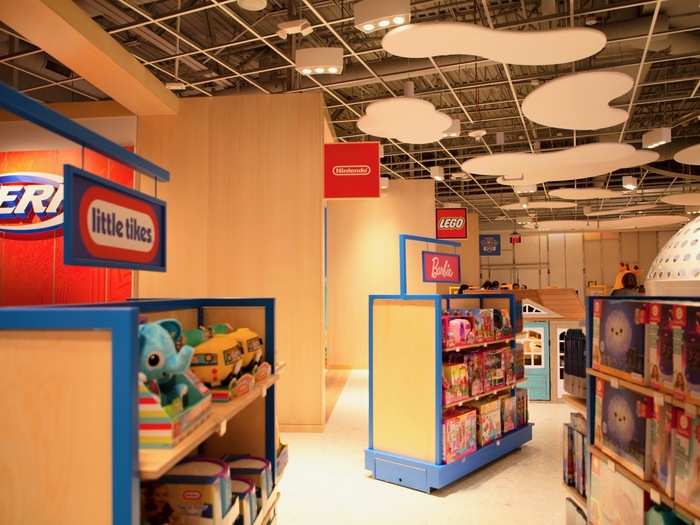 We noticed that the store was divided into different sections of play based on brands.