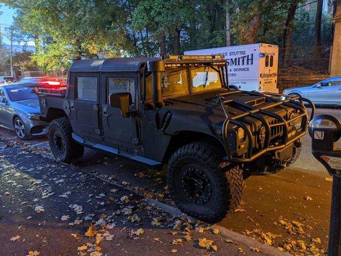 The Pixel 4 suggested I take this photo with Night Sight because the subject, a Hummer, is a dark color. Considering how little light there was, the Pixel 4 did a great job capturing this chunky car