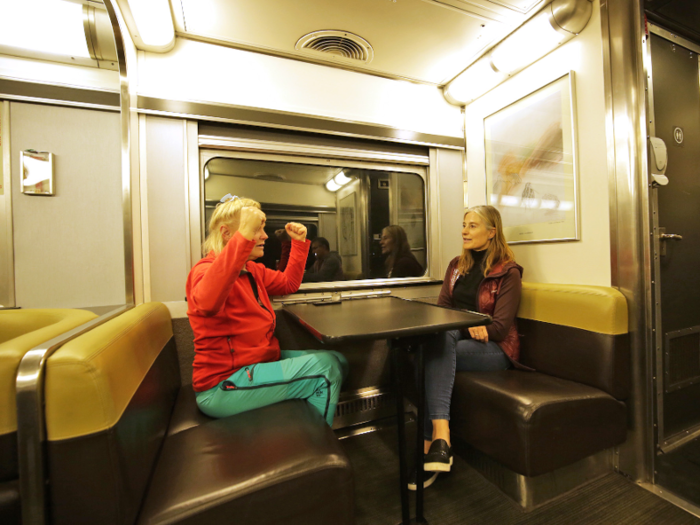 We stayed up in the dome of the Skyline car looking at the sky hoping to see stars, but it was too cloudy.