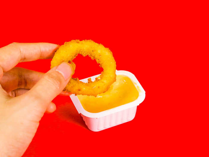 My course of action was clear: onion ring, meet zesty sauce.